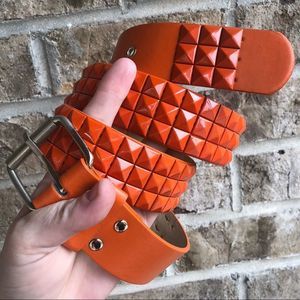 Brand New Orange Studded Belt
